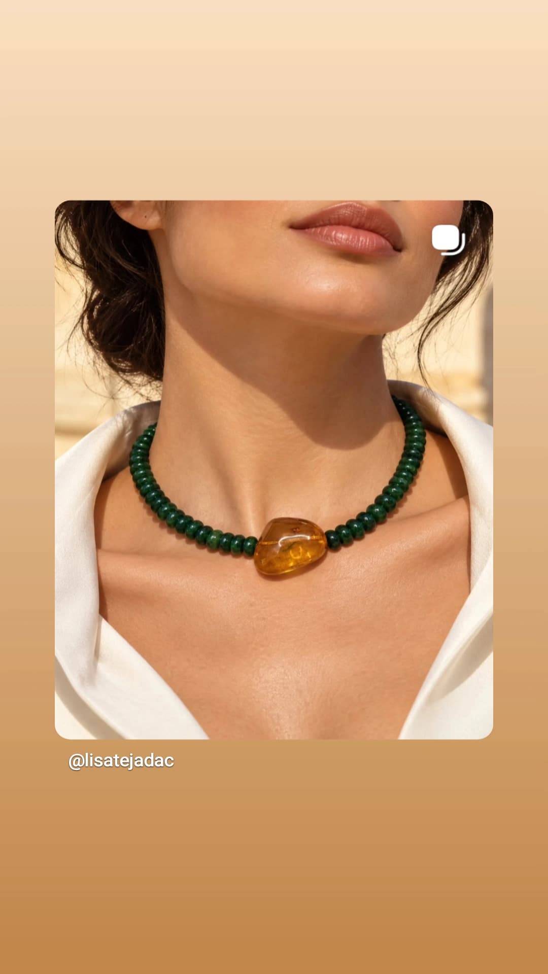 Collar en jade y ambar - Vista 1